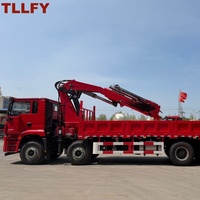 TLLFY Grue hydraulique articulée montée sur camion 500 kg, moteur DF, surveillance à distance, composant moteur principal, rotation 360°, 7,65 m