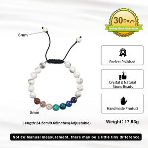RINNTIN GMB108 Braccialetti all'ingrosso con perline dei sette chakra per la guarigione energetica, braccialetti regolabili in pietra naturale per yoga - Product Image 4