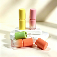Botol Lip Gloss Kosong Mini 3.5ml Warna-warni Bulat Gradasi Pink Hijau Lucu, Kemasan Lip Oil, Wadah Lip Tint OEM