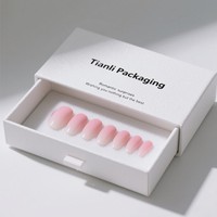 Boîte d'emballage en papier pliable pour ongles artificiels, impression numérique personnalisée, logo personnalisé, fabrication artisanale