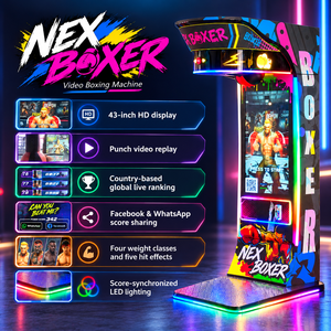 Macchina <span class=keywords><strong>da</strong></span> Boxe Interattiva <span class=keywords><strong>da</strong></span> 43 Pollici in Metallo e Plastica, Resistente, a Moneta con Riproduzione Video e <span class=keywords><strong>Classifica</strong></span> Globale - Product Image 2