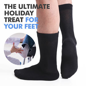 Kaos Kaki Bambu Grosir untuk Penderita <span class=keywords><strong>Diabetes</strong></span> Logo Kustom Warna Solid Unisex Model Crew Longgar Anti Selip Tidak Mengikat Bernapas - Product Image 4