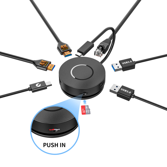 Factory Wholesale 7 in 1 Docking Station Hub, OEM ODM USB C HUB Docking Station with Ethernet Adapter and 100W PD Charging