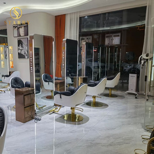 Miroirs de Salon de beauté, meubles de Salon de coiffure, miroir de Salon à Led avec lampes, Station de coiffure, miroir de maquillage - Product Image 2