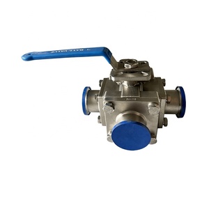 SS304 Tri <b>Clamp</b> Stainless Steel Four Way Non Retention Sanitary Ball Valve - Product Image 3