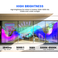 Écran LED Adhésif Ultra-Mince Transparent et Flexible Personnalisé pour Vitrine d'Exposition en Verre