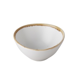 Cuenco de cerámica de porcelana elegante japonés con borde marrón - Product Image 1