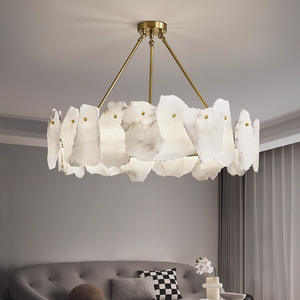 Tempat lilin LED marmer tembaga semua, pencahayaan Modern dan sederhana untuk ruang tamu, ruang makan, vila dan dekorasi rumah - Product Image 1