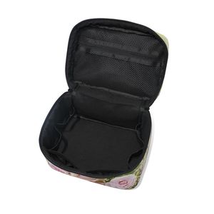 Trousse de maquillage grande capacité, organiseur de toilette de voyage avec poches en filet et sangles élastiques, pochette cosmétique florale portable - Product Image 2