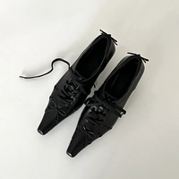 Fabrication sur mesure de nouvelles chaussures à talons pour femmes, style gothique rétro, à lacets, bout carré, talon fin, avec brides, escarpins pour femmes