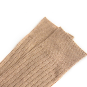 Chaussettes habillées pour hommes de haute qualité, grande taille, côtelées, en coton peigné, confortables, noires et beiges, vente en gros - Product Image 4