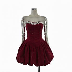 Robe élégante décontractée, naturelle et respirante, col en V orné de diamants, coupe trapèze, nœud papillon, pour femme, idéale pour les fêtes, nouvelle mode estivale - Product Image 1