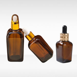 ZGBROTHERS - Botella de Vidrio Personalizada de Lujo de 10 ml/20 ml/30 ml/50 ml/100 ml, 2 oz, Rectangular, con Estampado Dorado, Esmerilada, Transparente, Negra, Blanca, Ámbar - Product Image 3