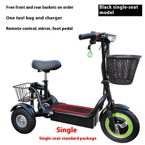Nouveau style, batterie au plomb-acide de haute qualité, panier et siège, scooter électrique miniature à trois roues à carrosserie ouverte 48V - Product Image 6