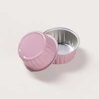 Moules à pâtisserie en aluminium rose premium de 125 ml, mini-coupelles jetables pour desserts, moules à muffins, ramequins pour outils de cuisson