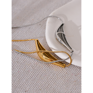 JINYOU 2603 Acero inoxidable 316l colgante de clavícula collar impermeable 18K PVD plateado moda Collar joyería nuevo estilo elegante - Product Image 4