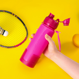 Bouteille d'eau pliable personnalisable en silicone durable, bouteille de voyage en silicone - Product Image 3