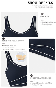 Ensemble de yoga taille haute avec sous-vêtements dos nu aux couleurs contrastées, coupe ajustée et vêtements de sport nude pour le fitness et le yoga - Product Image 5