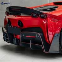 Kit de lèvre de pare-chocs arrière léger pour Ferrari SF90, style M modifié, diffuseur arrière en fibre de carbone sèche 3K de haute qualité, kit carrosserie