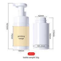 Échantillon gratuit de flacon pompe en PET de 200 ml, flacon en plastique pour nettoyant visage, flacons à bulles pour désinfectant pour les mains