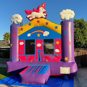GMY Inflatables, <span class=keywords><strong>aire</strong></span> <span class=keywords><strong>de</strong></span> <span class=keywords><strong>jeux</strong></span> gonflable pour bébé, licorne arc-en-ciel bleu violet, château gonflable pour fête et événement - Product Image 6