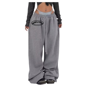 Ropa de calle personalizada <span class=keywords><strong>para</strong></span> mujer, <span class=keywords><strong>pantalones</strong></span> de chándal holgados de gran tamaño, <span class=keywords><strong>pantalones</strong></span> de Hip Hop <span class=keywords><strong>para</strong></span> mujer, <span class=keywords><strong>pantalones</strong></span> de chándal de pierna ancha holgados - Product Image 1