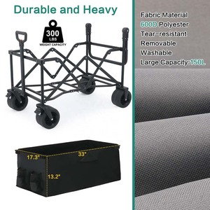 Chariot pliable avec auvent et fonction de freinage, capacité 130L, <span class=keywords><strong>en</strong></span> tissu Oxford 600D, chariot d'extérieur – <span class=keywords><strong>Vente</strong></span> chaude directe usine - Product Image 5
