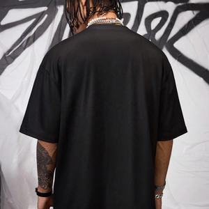 T-shirt Homme Oversize Personnalisé avec Logo Imprimé DTG, Style Street Hip-Hop Vintage Délavé et Vieilli, 100% Coton, Coupe Boxy Courte, Col Rond - Product Image 3