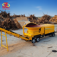 Broyeur de bois à moteur diesel haute performance, machine à broyer les racines et la couronne des arbres