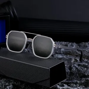 Óculos de sol para homens, óculos de sol retrô polarizados UV400, óculos de sol de alta qualidade para condução e pesca, Partagas