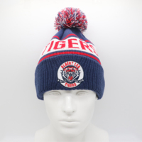Casquette personnalisée de haute qualité avec logo brodé, avec votre propre logo personnalisé, 100% acrylique, bonnet d'hiver chaud avec pompon