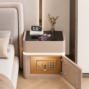 Modern Smart Nightstand Three Drawer Bedside Cabinet Fingerprint Lock <b>LED</b> <b>Bed</b> Table for bedroom - Product Image 3