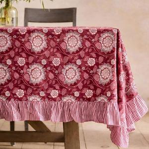 <span class=keywords><strong>Tovaglia</strong></span> in <span class=keywords><strong>Cotone</strong></span> 100% con Design Personalizzato, 60 Pollici, Motivo a Righe e Fiori, Colore <span class=keywords><strong>Rosa</strong></span> - Product Image 2