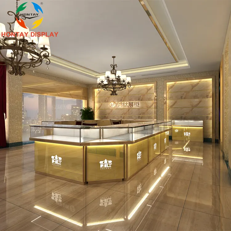 Luxury Jewellery Showroom Counter High End Customized Mall Jewelry Kiosk Ideas Stands