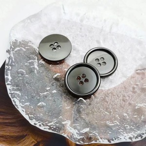 High Quality 4 holes Metal glossy 4 Holes Metal <b>button</b> men's and women's outer wear wool <b>coat</b> shank <b>button</b> - Product Image 4
