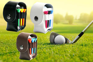 กระเป๋าลูกกอล์ฟหนังแท้สำหรับใส่ลูกกอล์ฟขนาดเล็กพร้อมทีออฟและเครื่องมือกอล์ฟที่วางลูกกอล์ฟโลโก้ตามสั่ง - Product Image 6