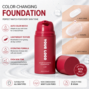 <span class=keywords><strong>Fondotinta</strong></span> Cruelty Free con Etichetta Privata <span class=keywords><strong>SPF</strong></span> 15 Senza Oli per Diversi Tonalità di Pelle, Trucco Viso Cambia Colore - Product Image 4