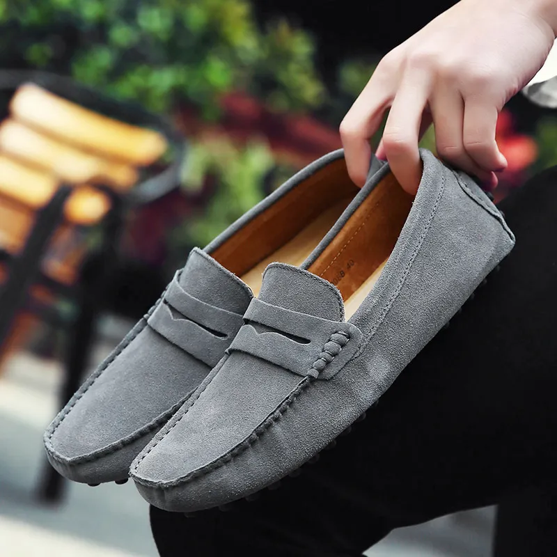 classical men's moccasin leisure shoes with classy pure genuine leather men's loafers casual shoes for formal party driving