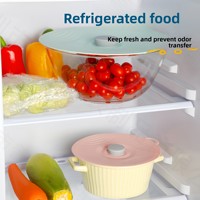Couvercle pliable en silicone anti-débordement et anti-poussière, design bicolore pour casseroles et bols de cuisine, moderne, minimaliste, réutilisable, à ventouse