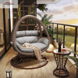 Кресло-качалка Congruishang: минималистичный дизайн, для улицы и дома, подвесное, в форме птичьего гнезда, из ротанга, одноместное/двухместное, для использования в помещении - Product Image 3