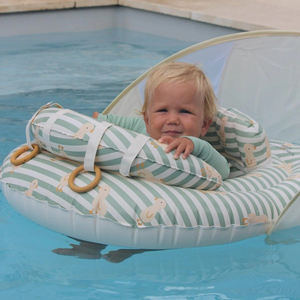 Bouée de piscine pour bébé de qualité supérieure avec auvent UPF40, siège réglable pour bébés de 6 à 12 mois, anneaux de jeu en silicone, jouet aquatique pour tout-petits - Product Image 3