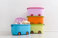 Caja de Almacenamiento de Juguetes de Plástico de 50L para Niños, con Diseño Moderno de un Solo Nivel, para Usar como Armario
