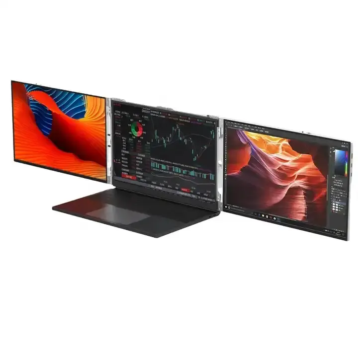 1080P FHD 14 Zoll Doppelscreen Erweiterbarer LCD-Monitor Computer-Display tragbarer faltbarer Laptop intelligenter Gaming-Doppelscreen-Monitor