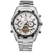Grand Visage Qualité Forsining Tourbillon Montres Automatiques Hommes Cadeau Affaires Mécanique Tourbillon Squelette Mouche Montres-Bracelets