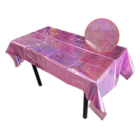 Nappe jetable rectangulaire holographique irisée à pois laser 54x108 pouces, nappe de fête brillante, décoration de mariage