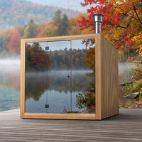 Cabine de sauna en bois massif pré-perforée avec panneau de commande électrique pour ordinateur et kit de poêle à sauna complet pour usage extérieur domestique