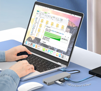 Hub Type-C 5 en 1 de haute qualité, station d'accueil multiport 4K HDTV avec adaptateur de charge USB3.0 USB-C PD pour ordinateur portable, téléphone portable