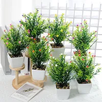 Mini Ornements de Bonsaï Artificiels en Plastique, Petites Plantes Fraîches en Pot, Fleurs pour la Décoration de Table Basse ou de Bureau