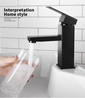 Robinet de lavabo carré noir de haute qualité avec garantie de 5 ans, mitigeur chaud/froid pour lavabo, robinet de salle de bain à montage sur comptoir
