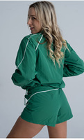 Veste de sport légère pour femme Aoyema en nylon, col mi-haut, coupe-vent, avec fermeture éclair, protection solaire, entraînement, fitness, extérieur